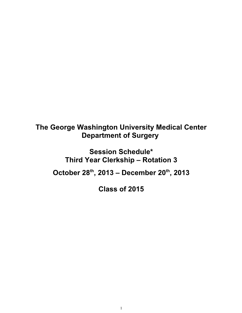 The George Washington University Mediczl Center