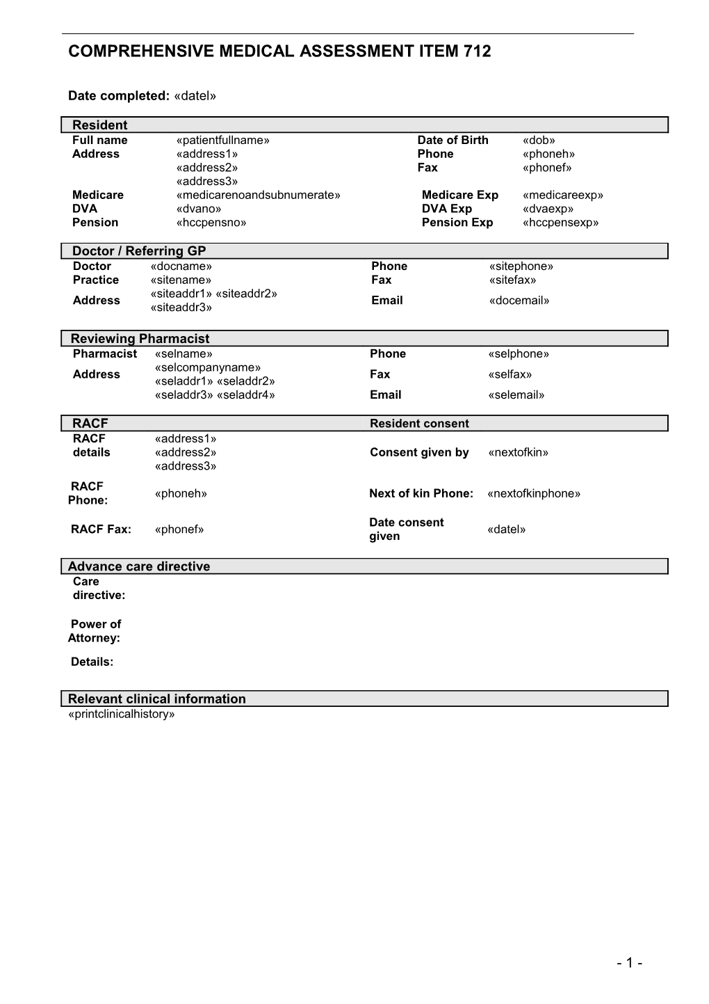 Comprehensive Medical Assessment Item 712