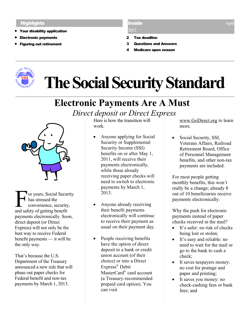 The Social Security Standard April 2011 Newsletter