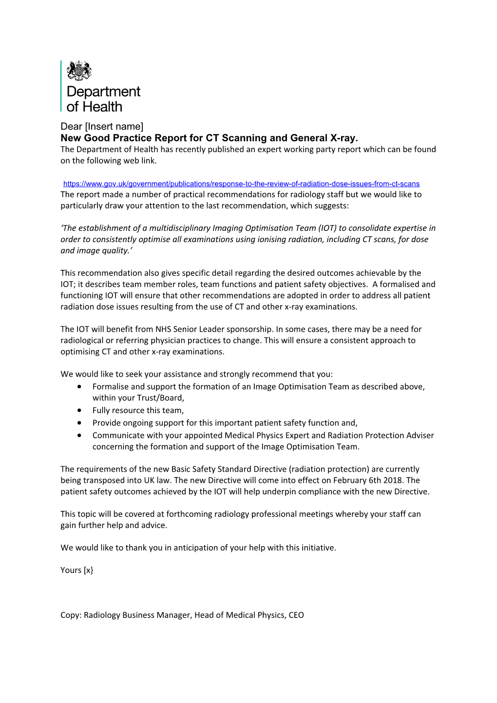 New Good Practice Report for CT Scanning and General X-Ray