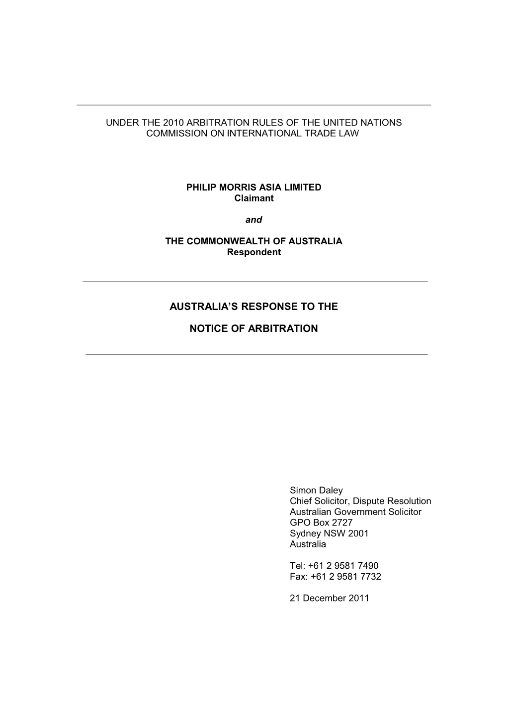 Under the 2010 Arbitration Rules of the United Nations