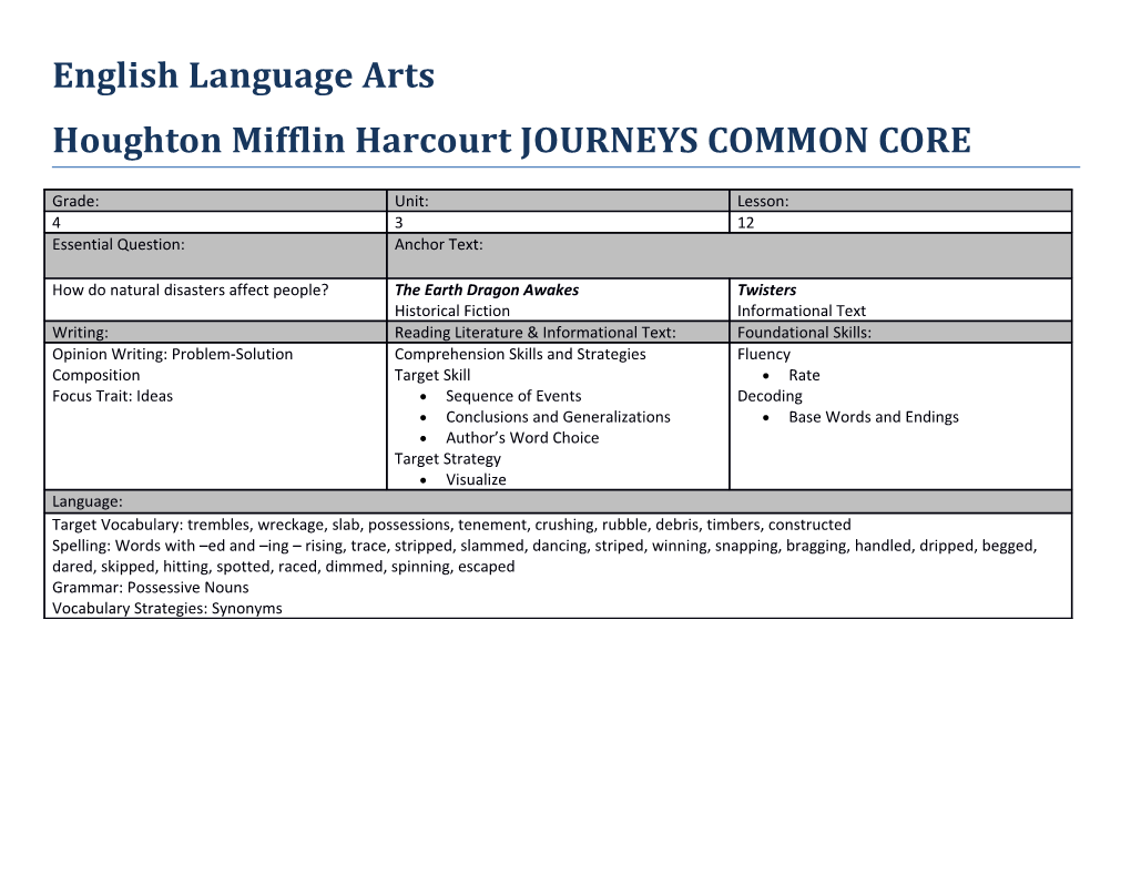 Houghton Mifflin Harcourt JOURNEYS COMMON CORE s3