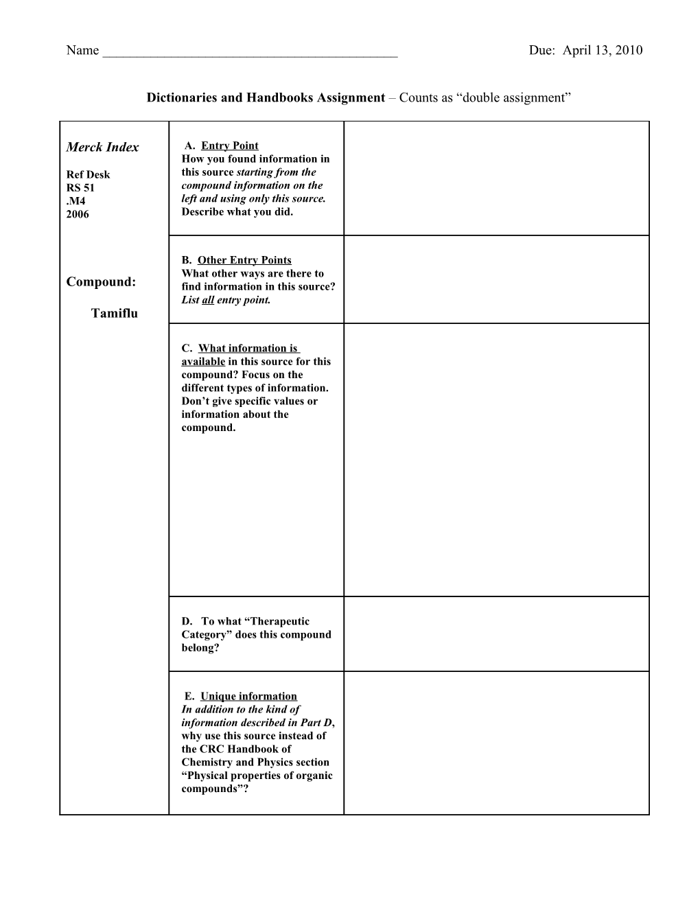 Dictionaries and Handbooks Assignment Counts As Double Assignment