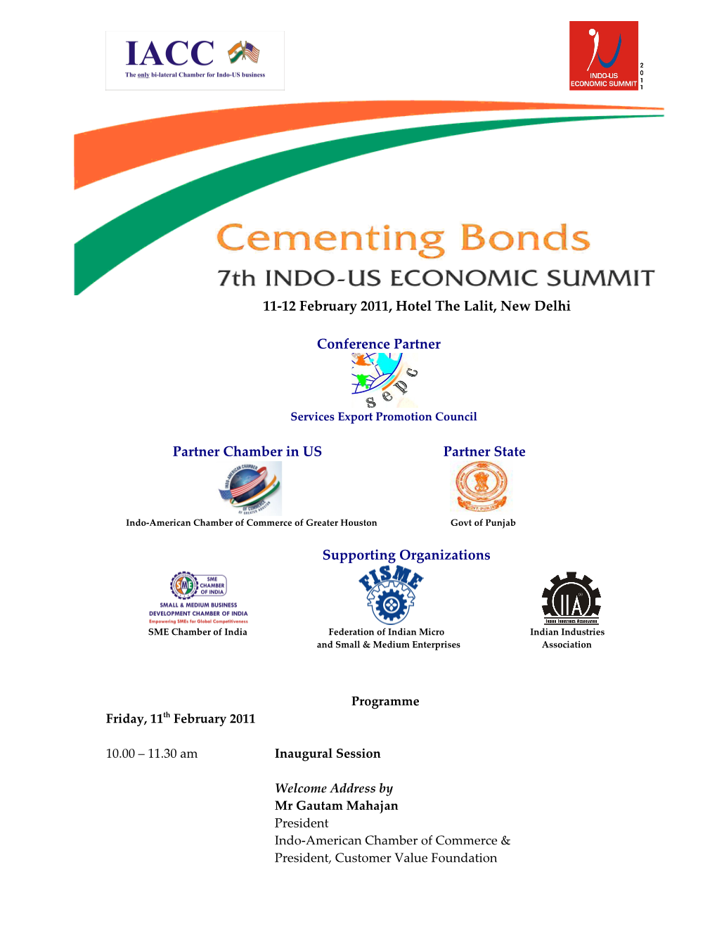 7Th Indo-US Economic Summit : Cementing Bonds
