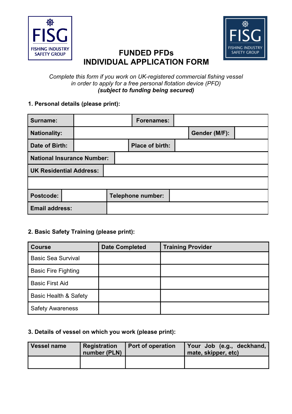 Individual Application Form