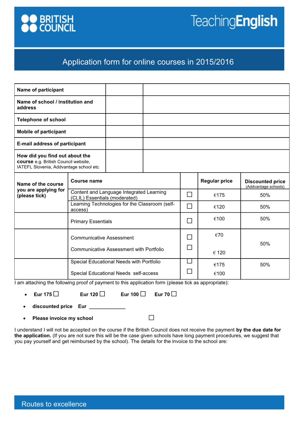 Learning Technologies Application Form