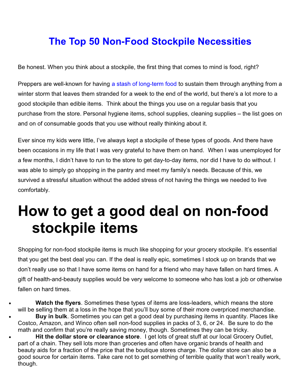 The Top 50 Non-Food Stockpile Necessities