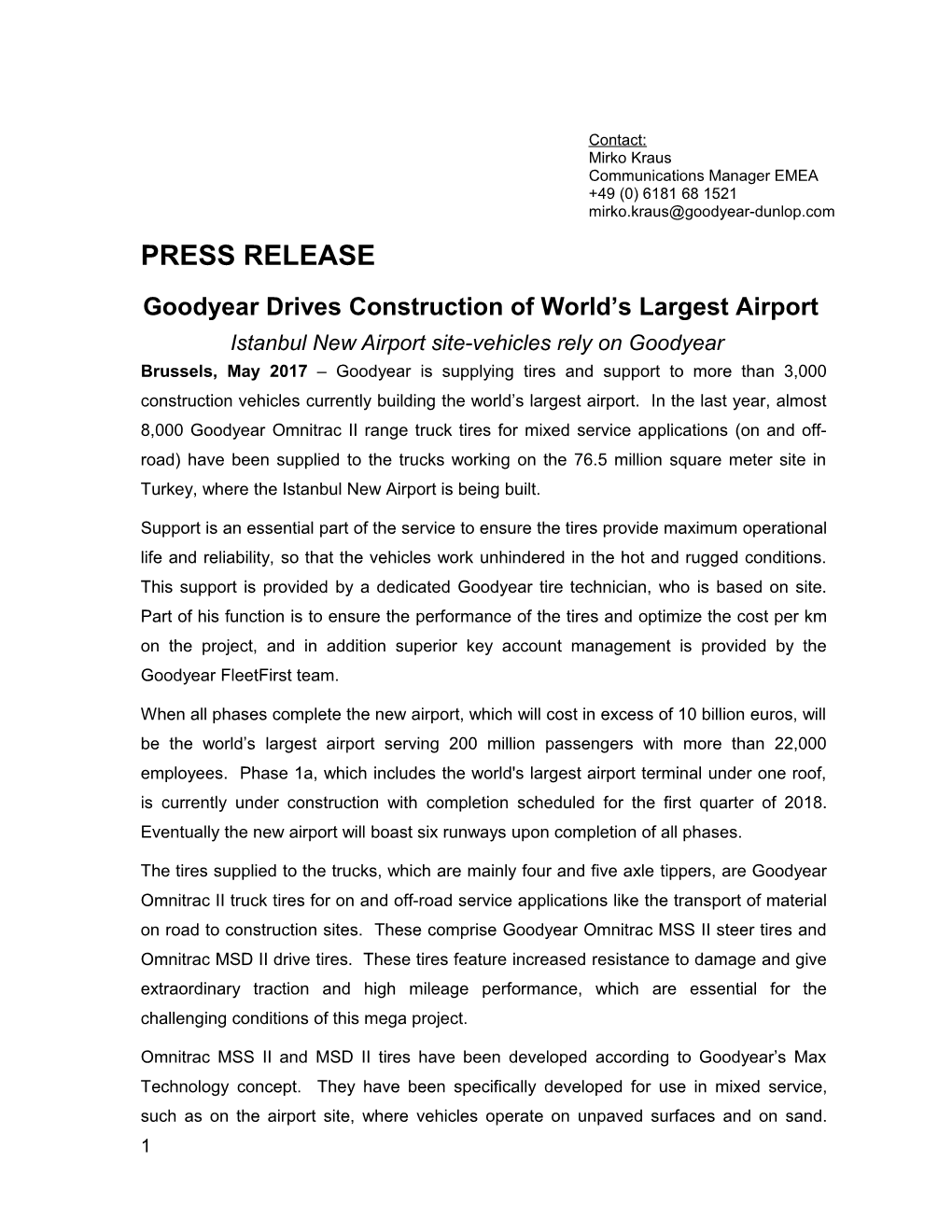 Goodyear Drives Construction of World S Largest Airport