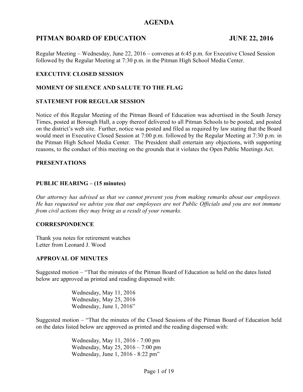 Work Session Tuesday, , 2006 Convenes at 7:00 P