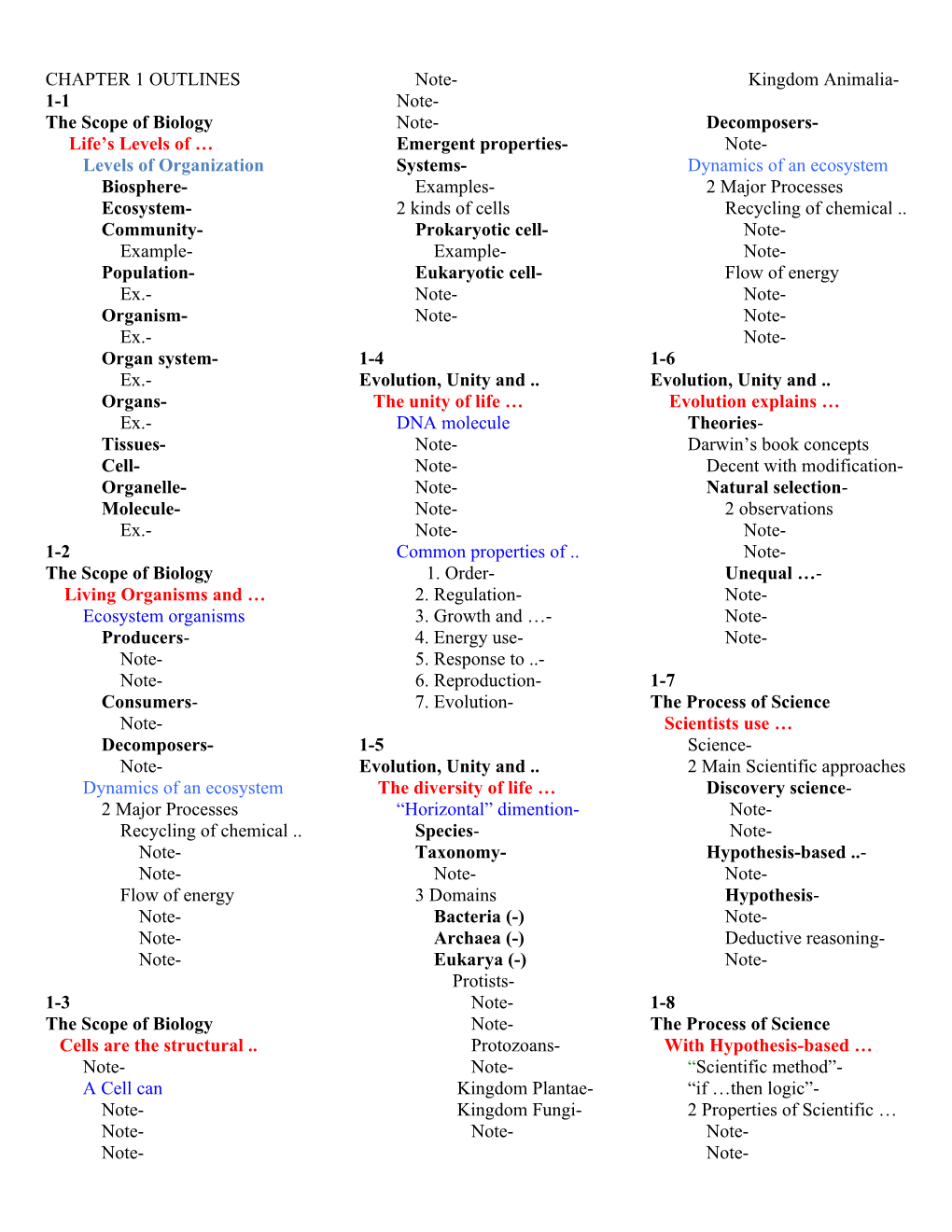 The Scope of Biology