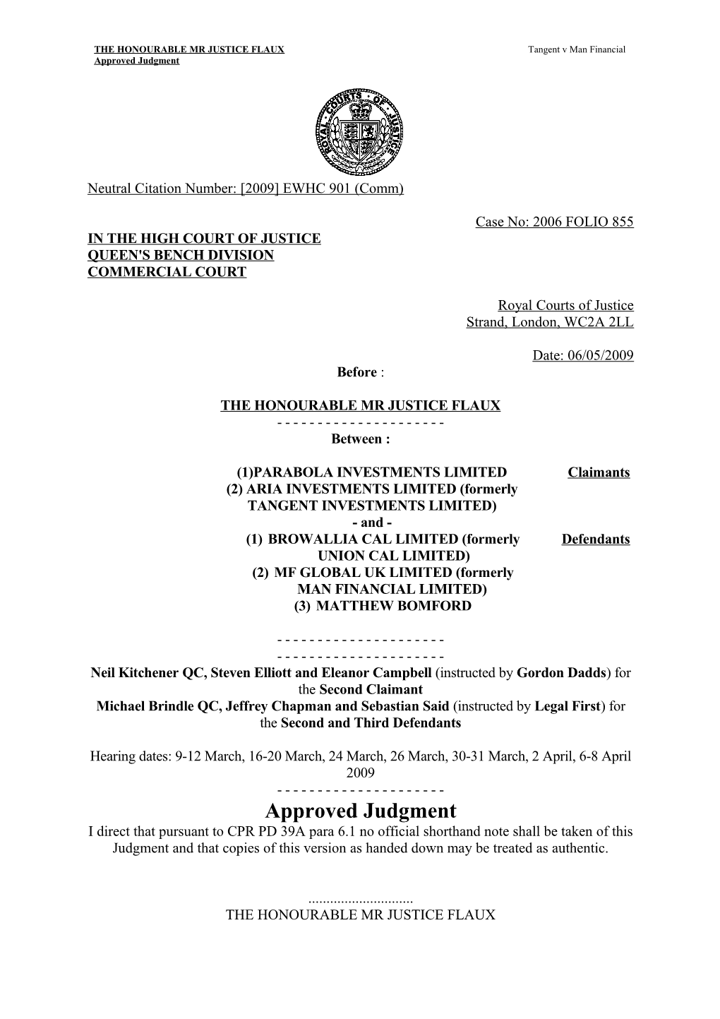 High Court Judgment Template s13