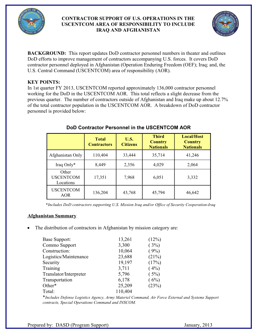 11-9-04 DCAA Input for OUSD(C) Hearing Briefing Book