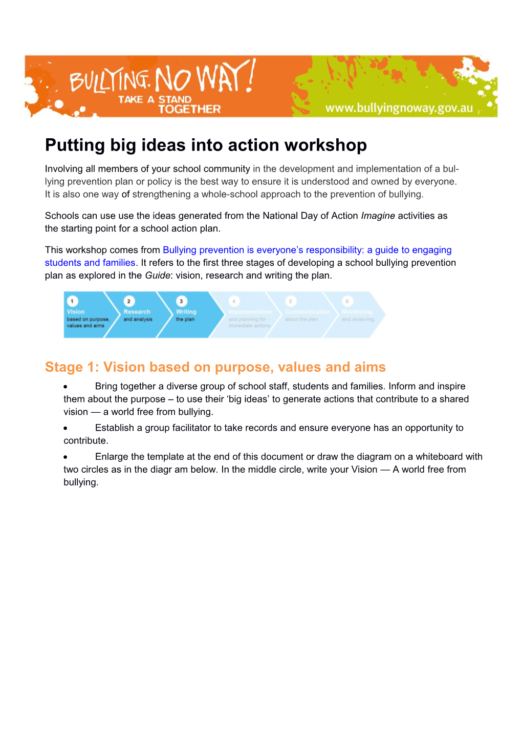 Putting Big Ideas Into Action Workshop