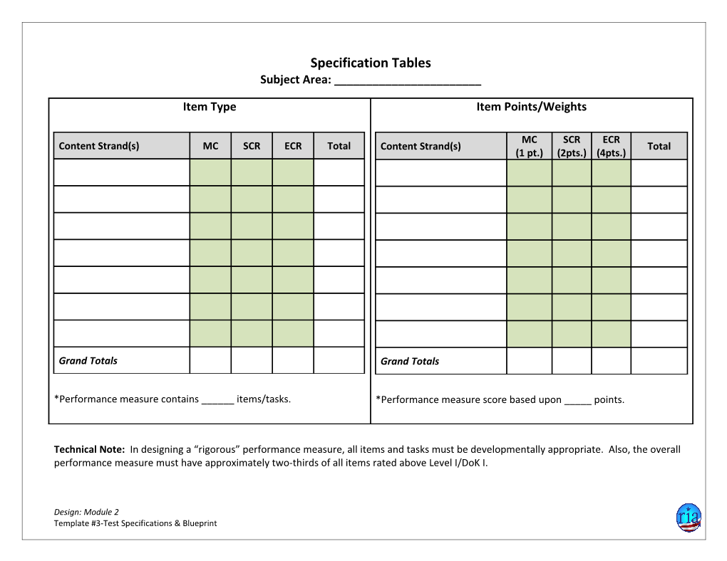 Template #2-Specs & Blueprints