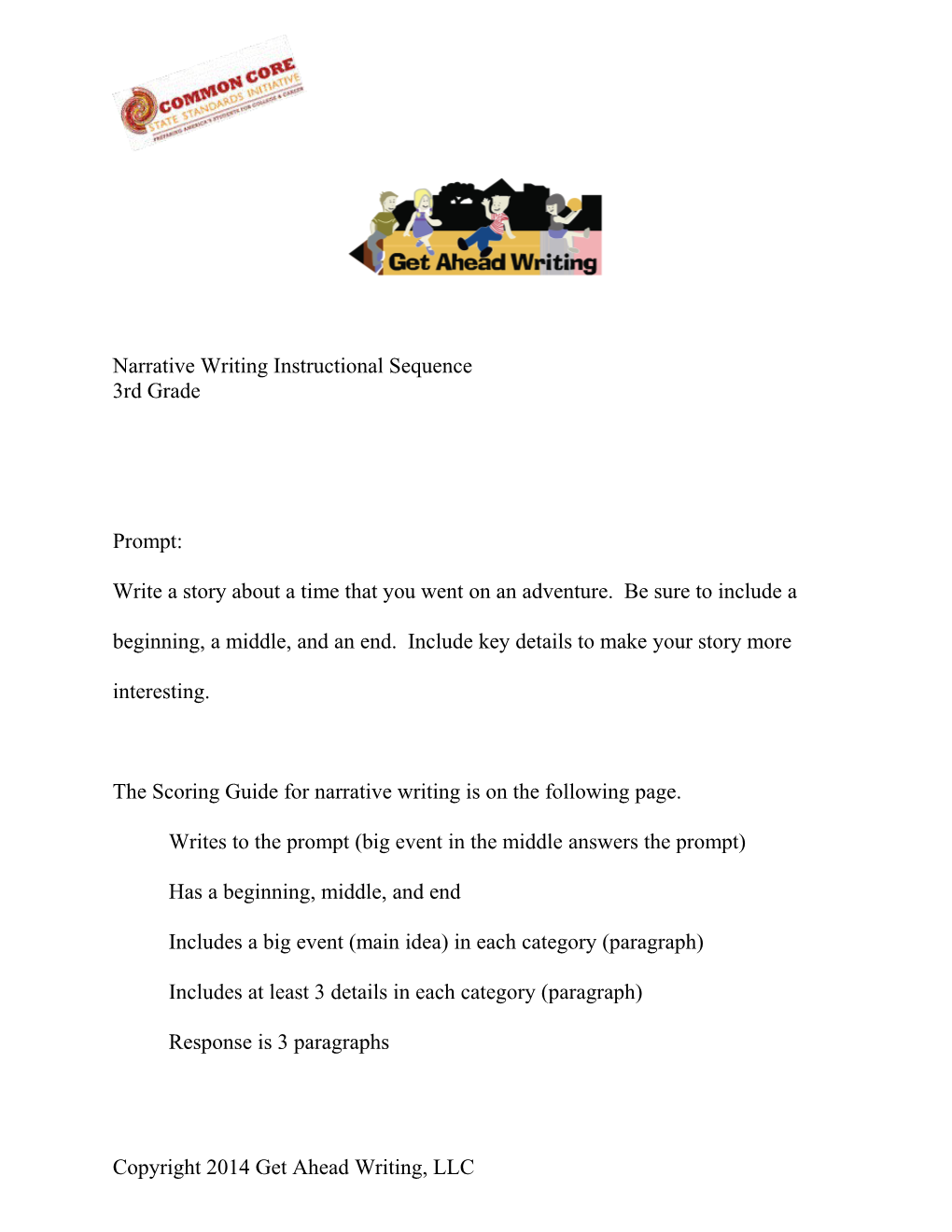 Narrative Writing Instructional Sequence