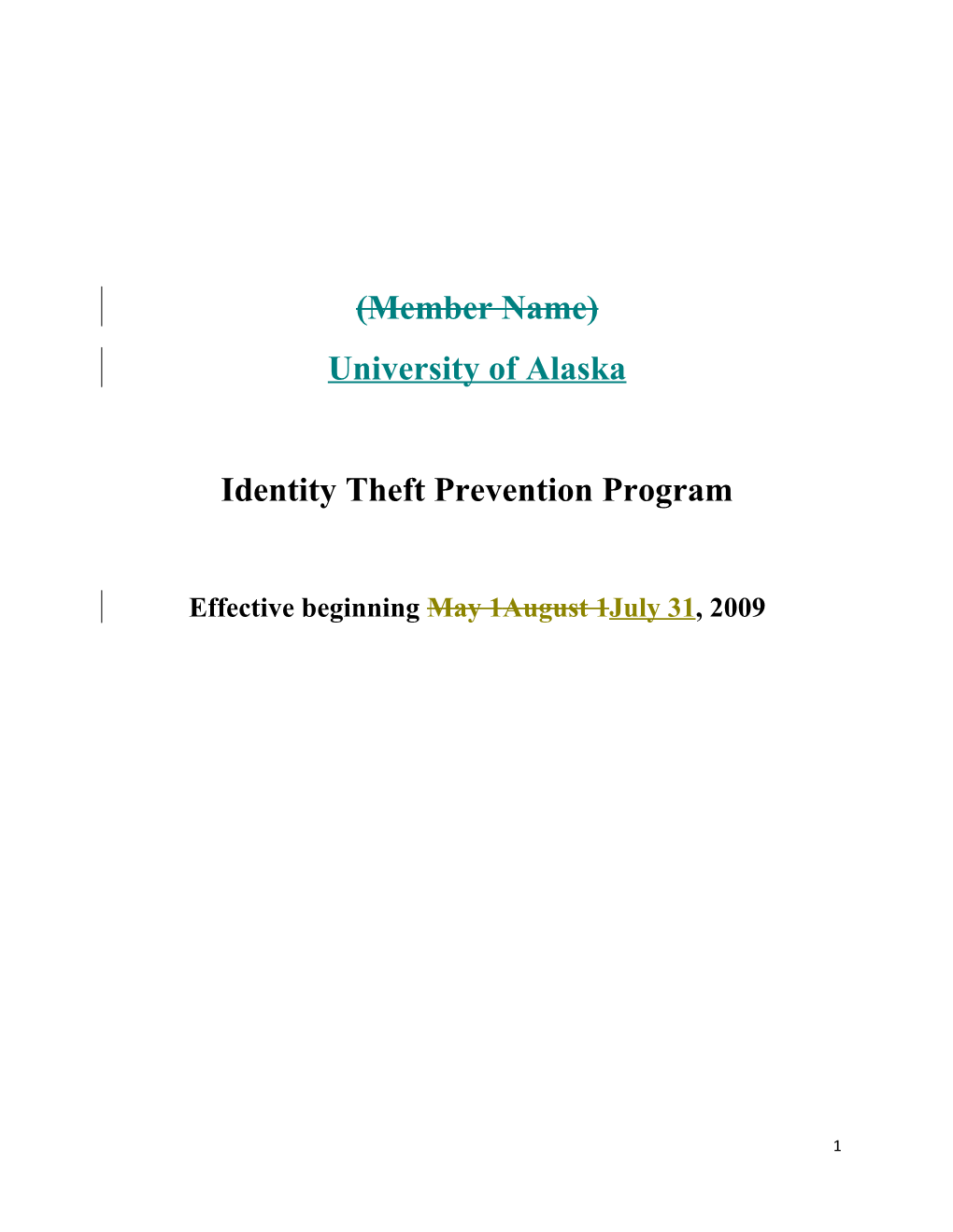 Identity Theft Prevention Program