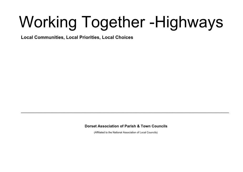 Working Together -Highways