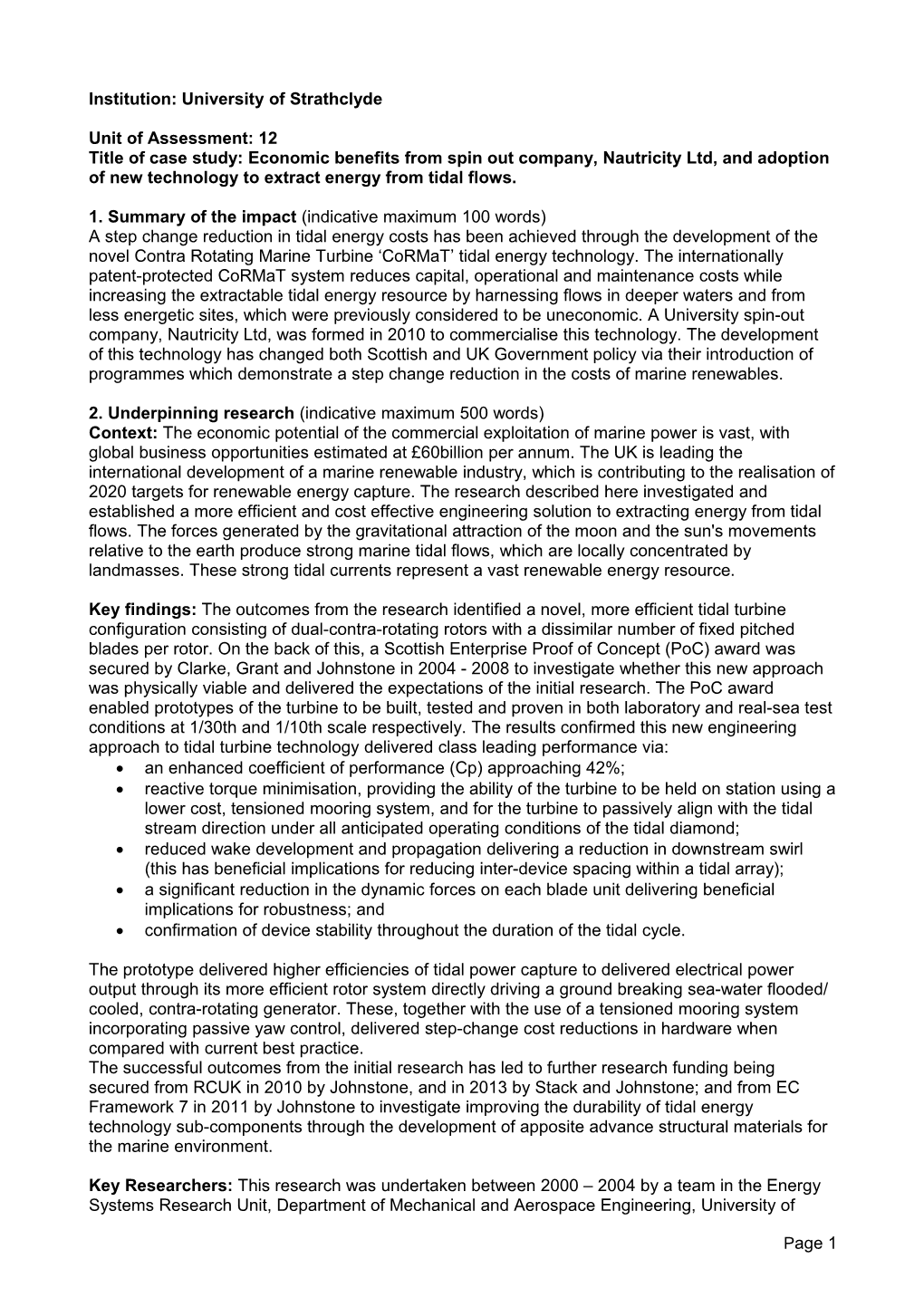 Institution: University of Strathclyde s1