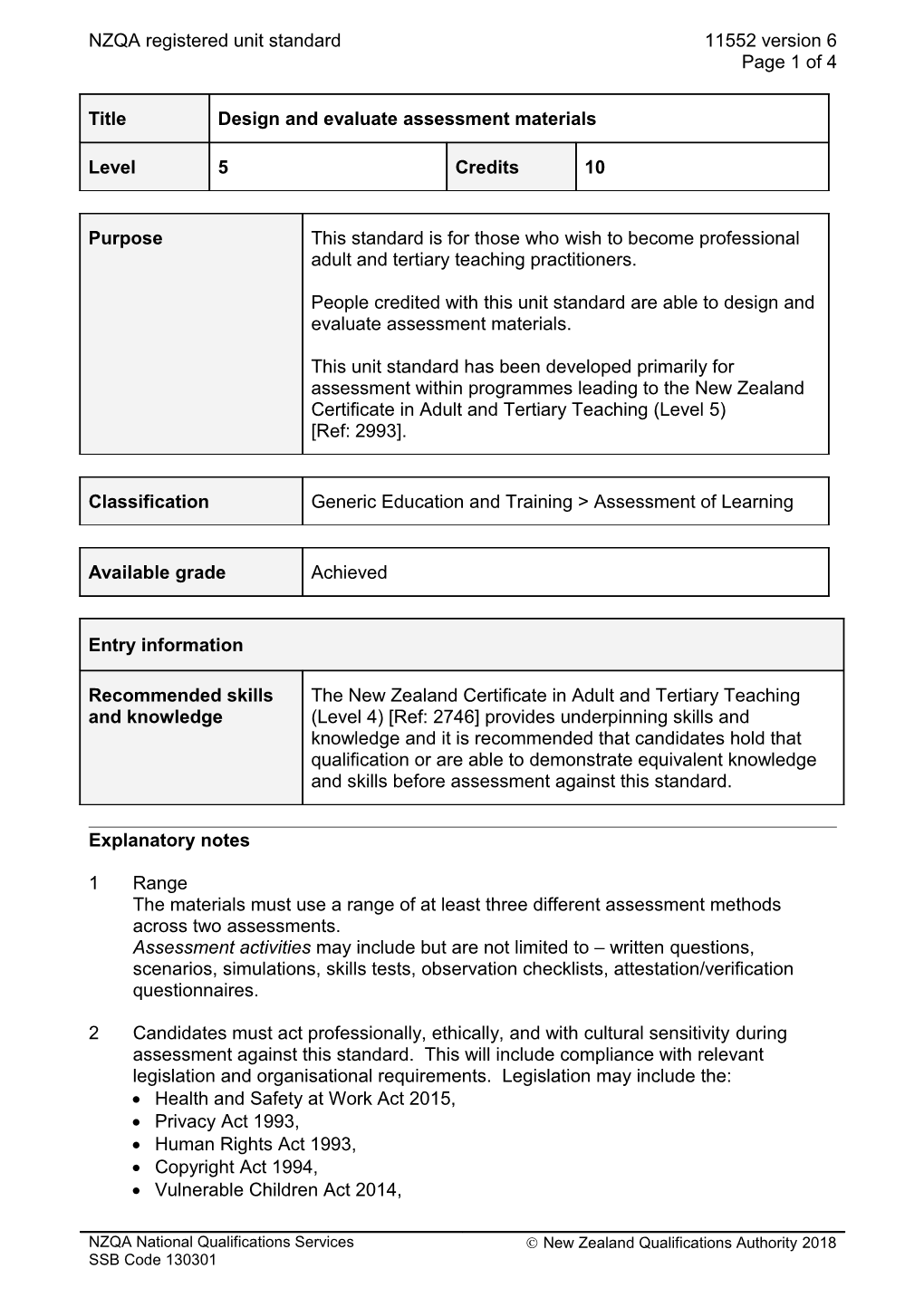 11552 Design and Evaluate Assessment Materials