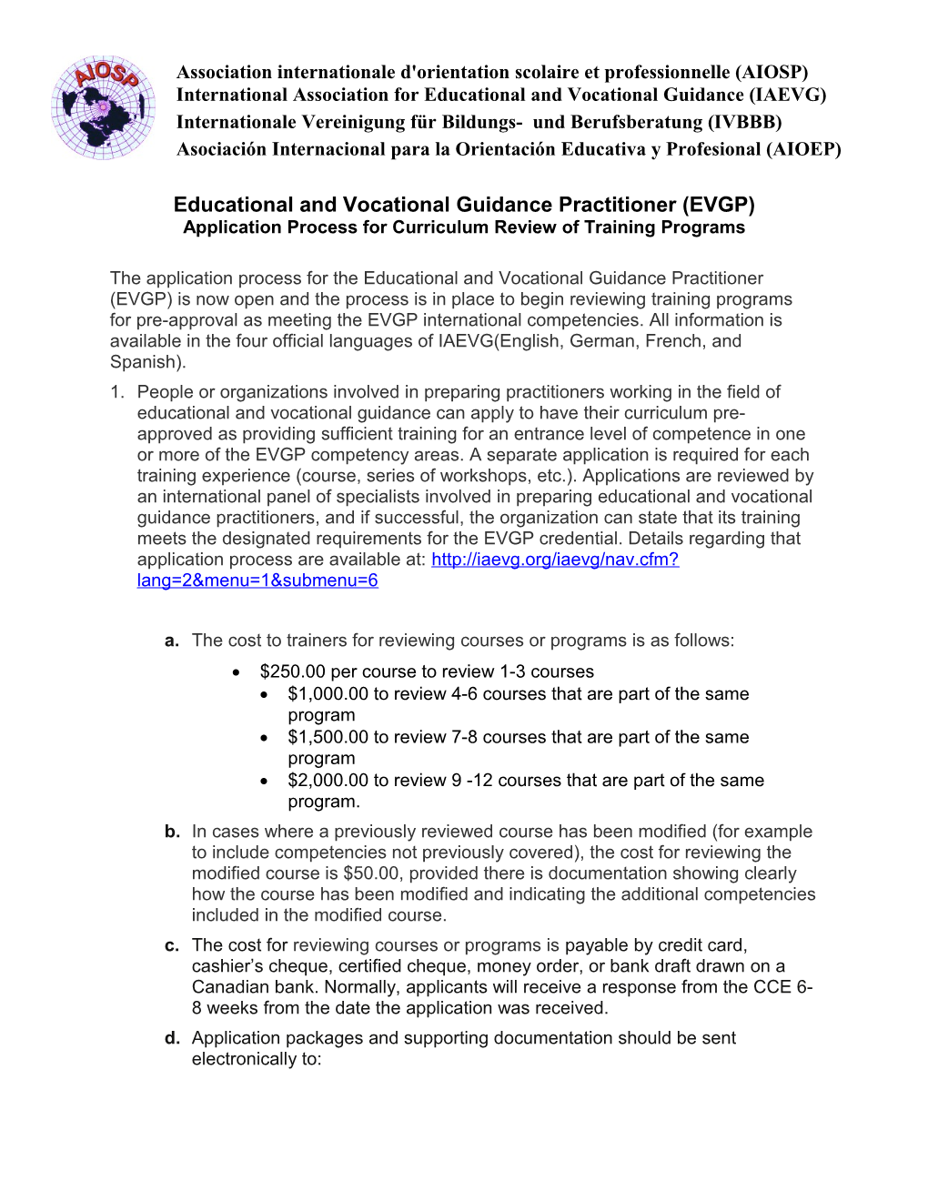 Educational and Vocational Guidance Practitioner (EVGP)