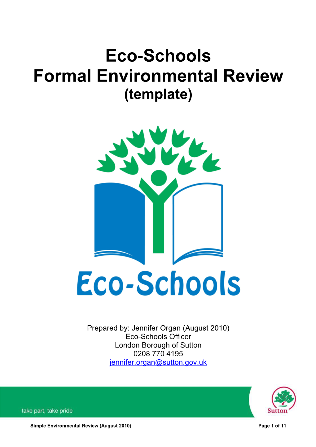 Formal Environmental Review (Template)