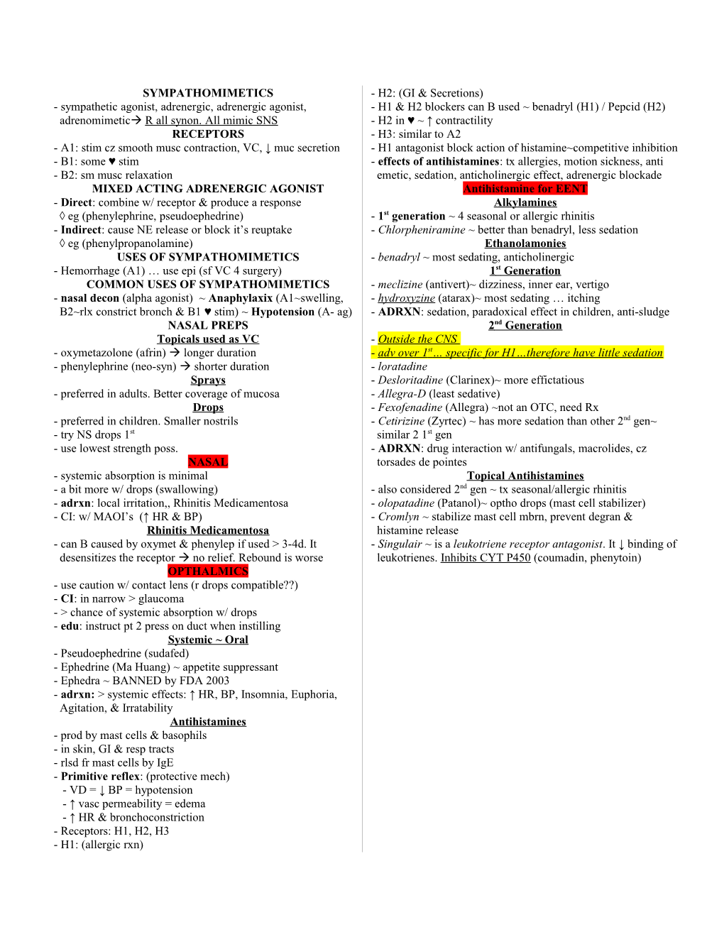 A1: Stim Cz Smooth Musc Contraction, VC, Muc Secretion