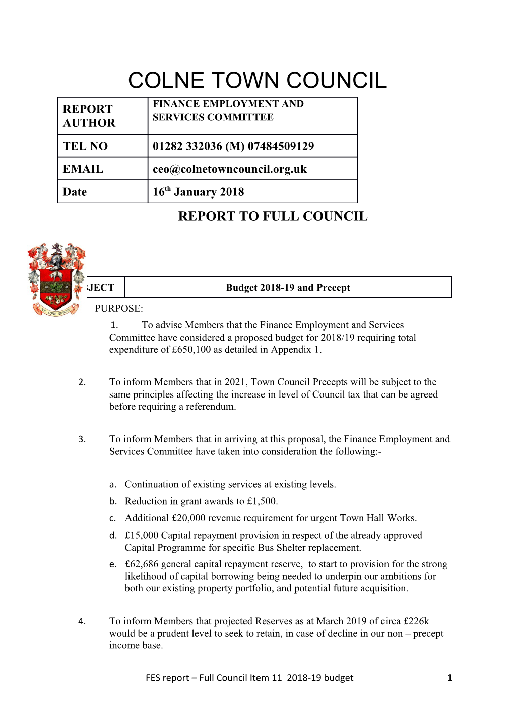 Colne Town Council