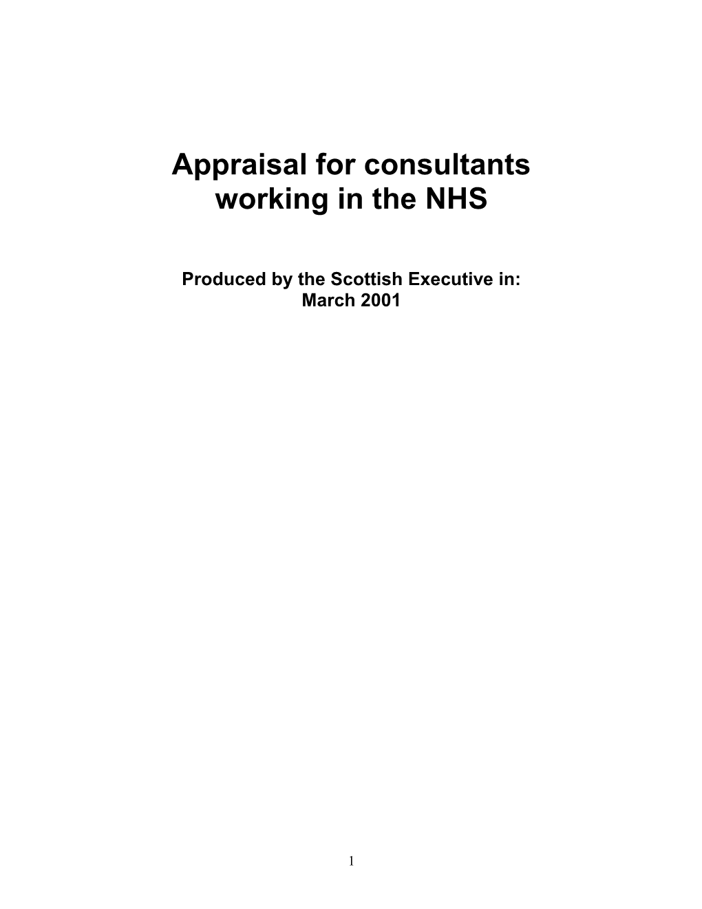 NHS Appraisal for Consultants