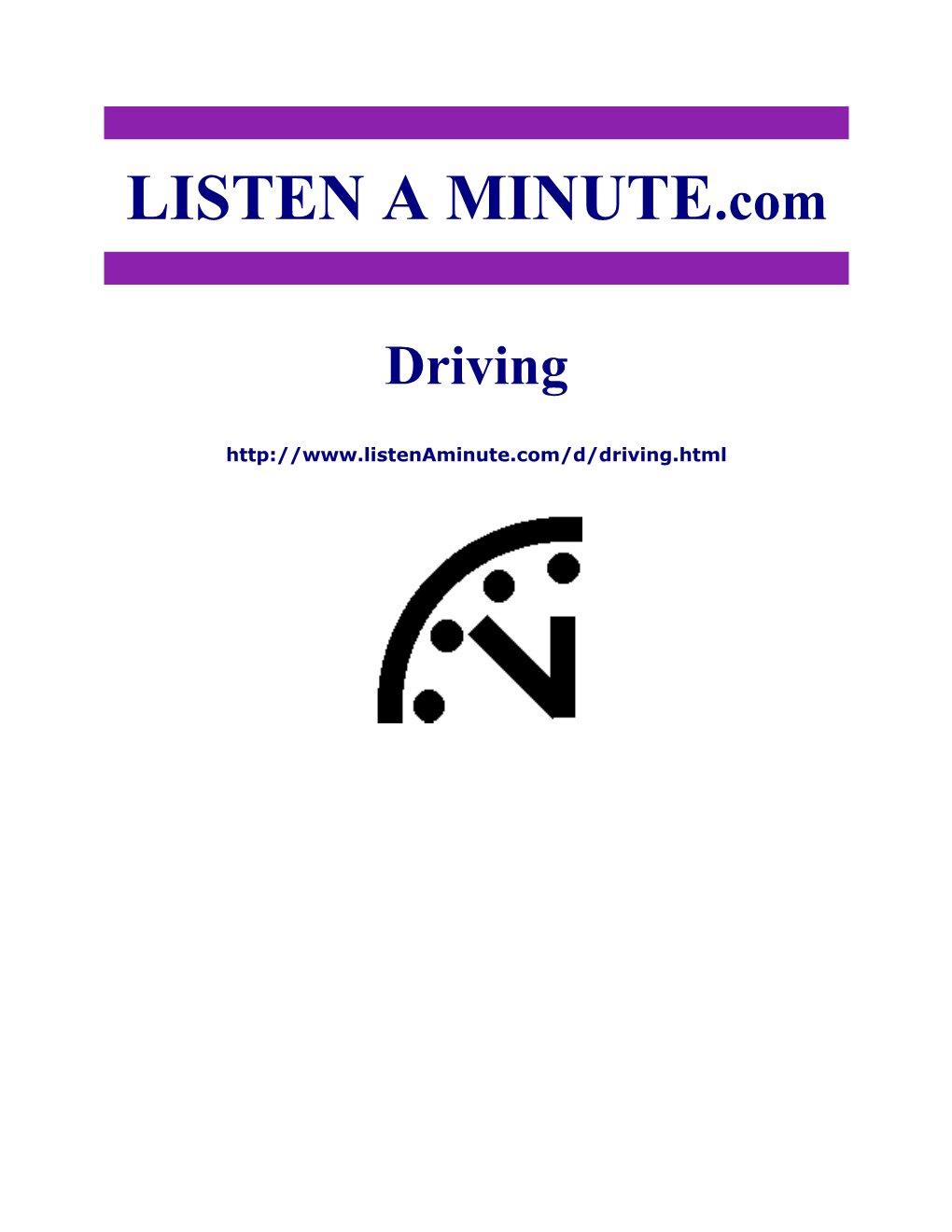 Listen a Minute.Com - ESL Listening - Driving