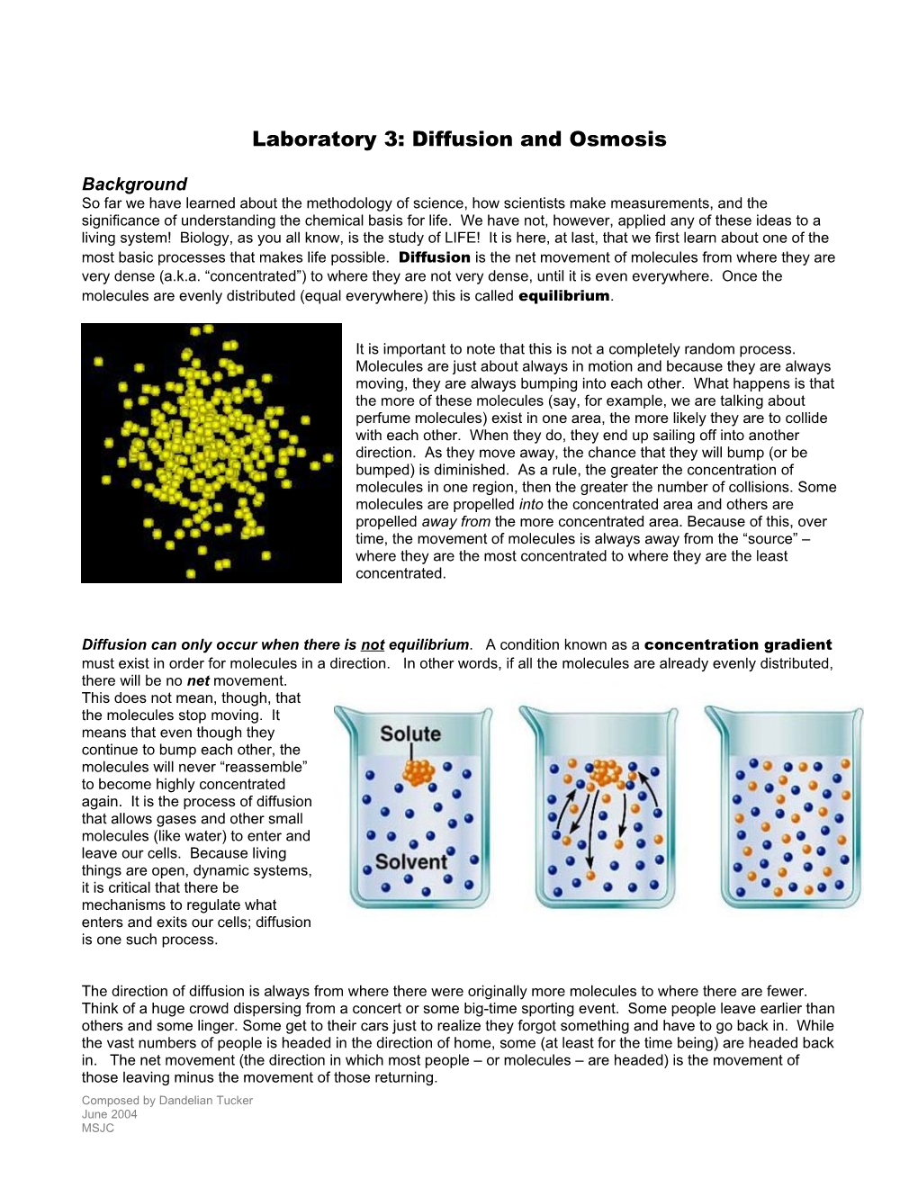 Laboratory 3: Diffusion and Osmosis