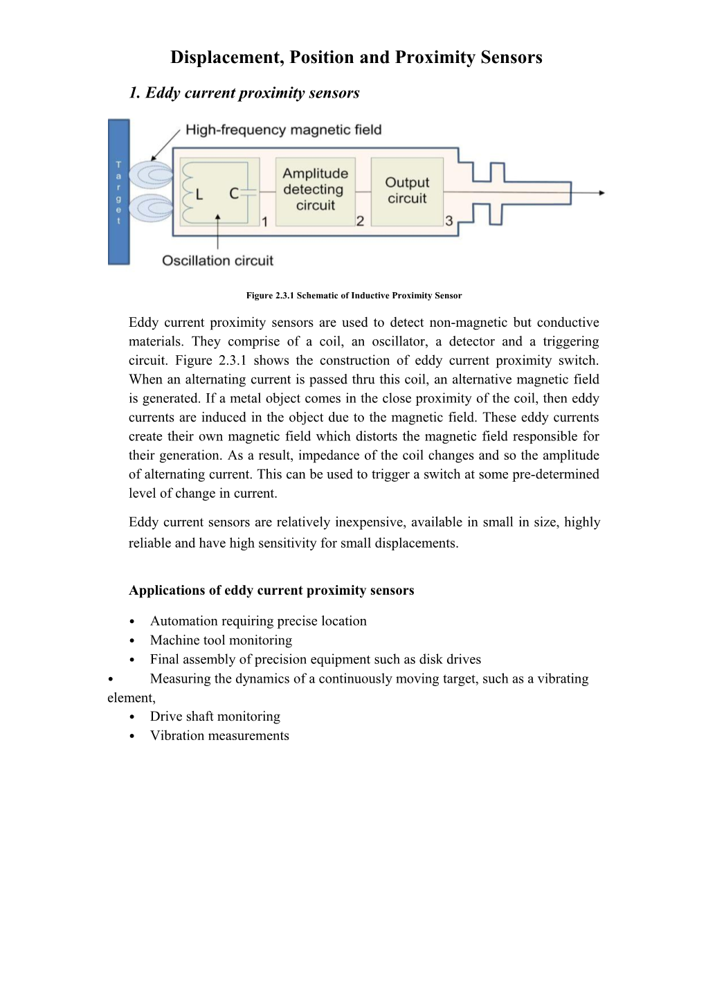 Displacement, Position and Proximity Sensors