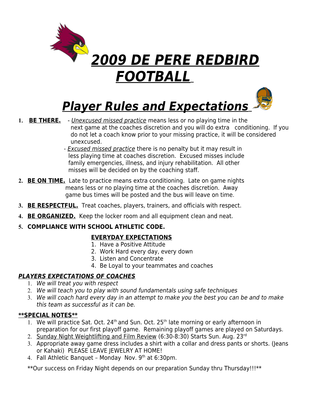 2004 De Pere Redbird Football