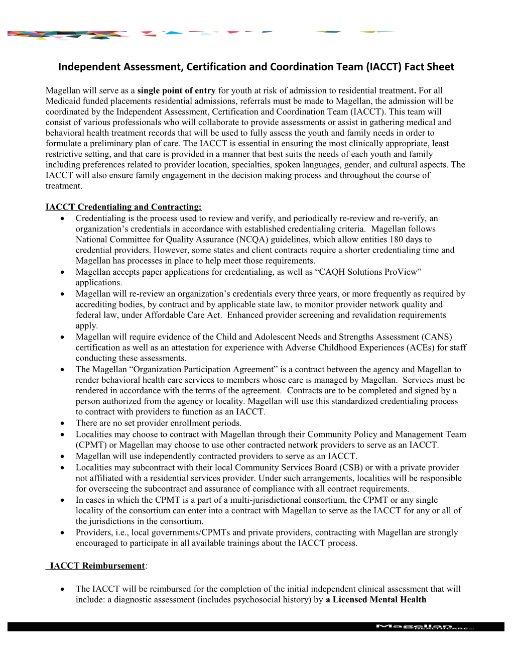 Independent Assessment, Certification and Coordination Team (IACCT) Fact Sheet
