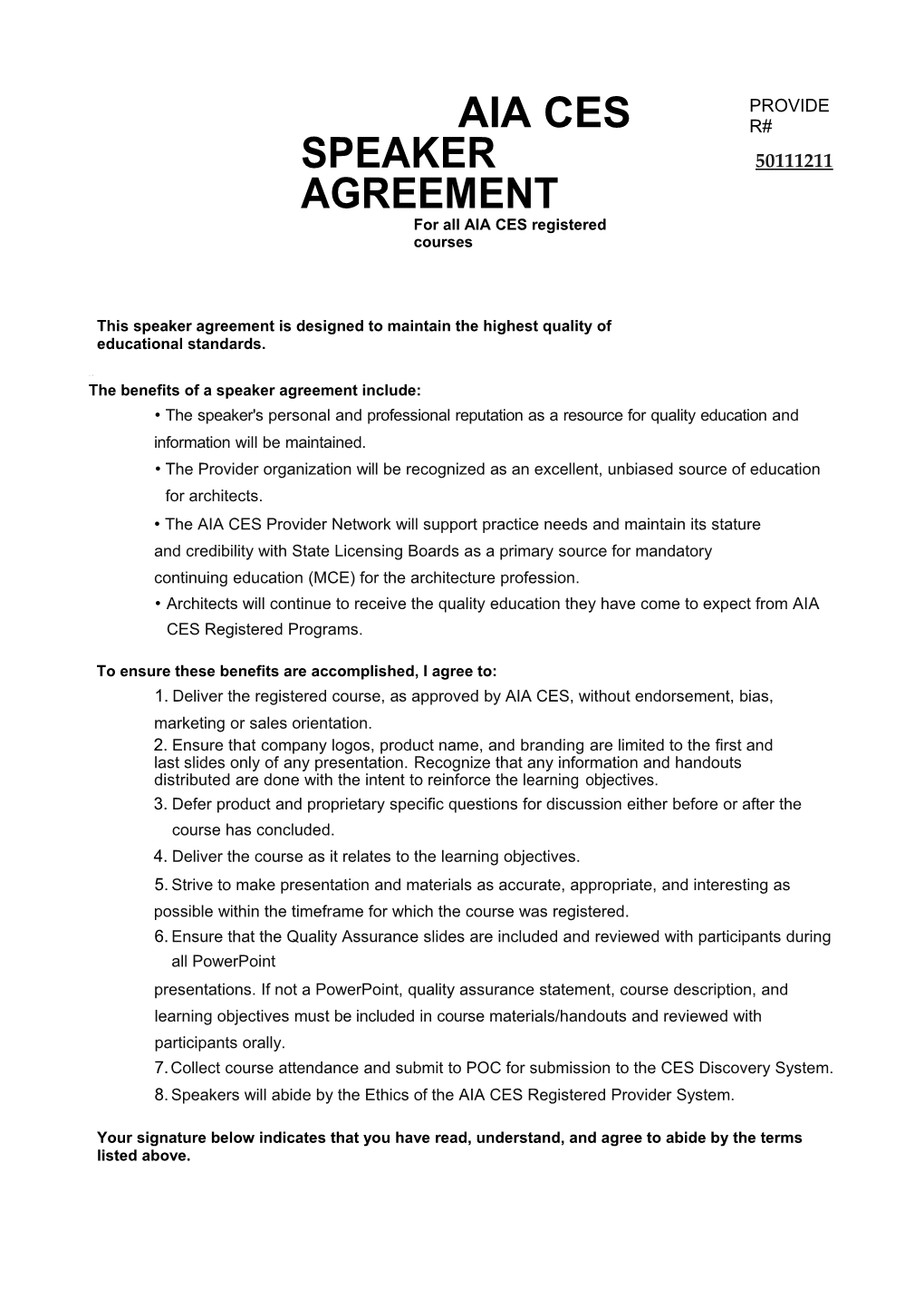 Presenter Agreement Form.Psd