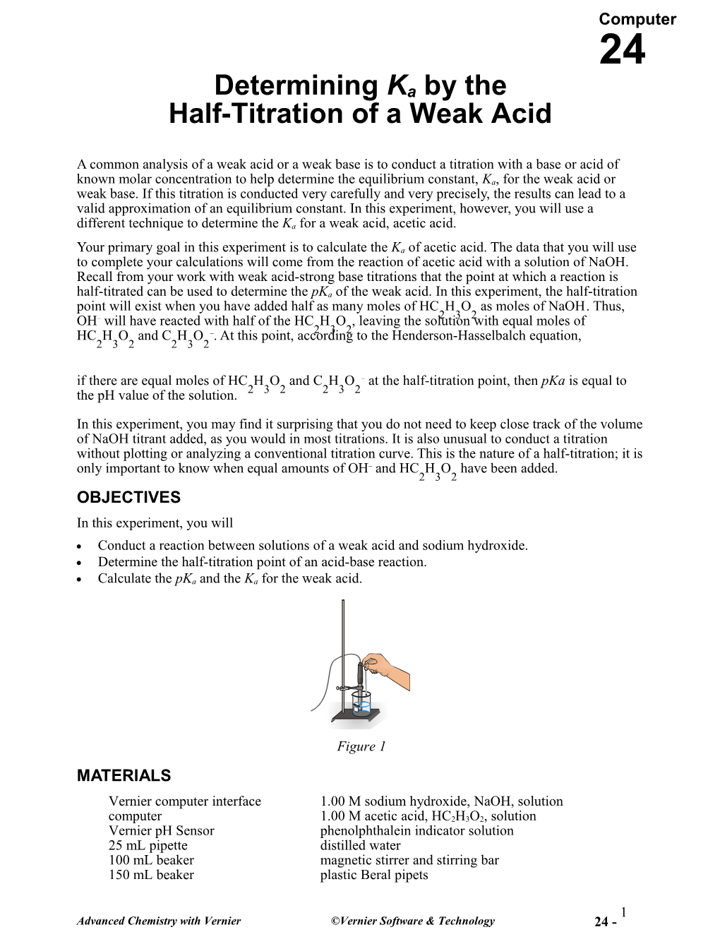 Determining Ka by the Half-Titration of a Weak Acid