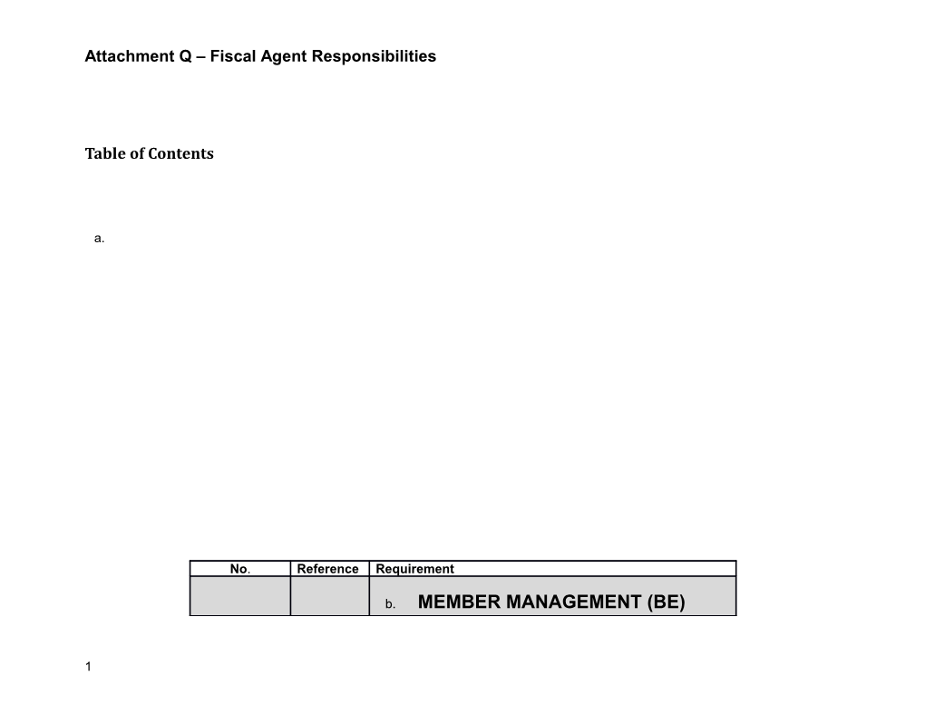 Attachment Q Fiscal Agent Responsibilities