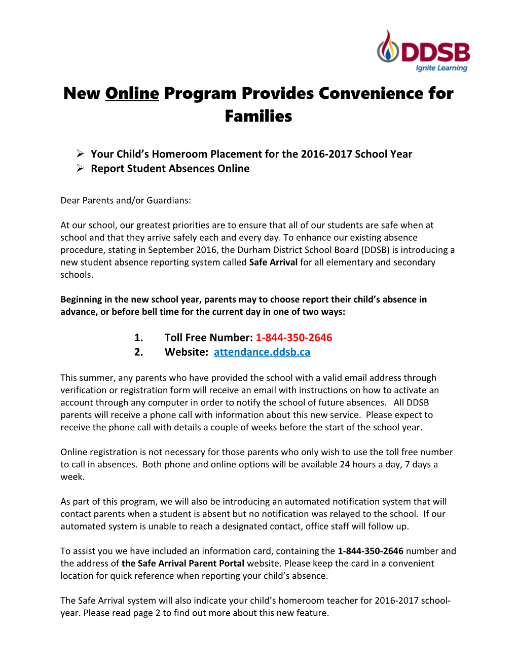 New Online Program Provides Convenience for Families