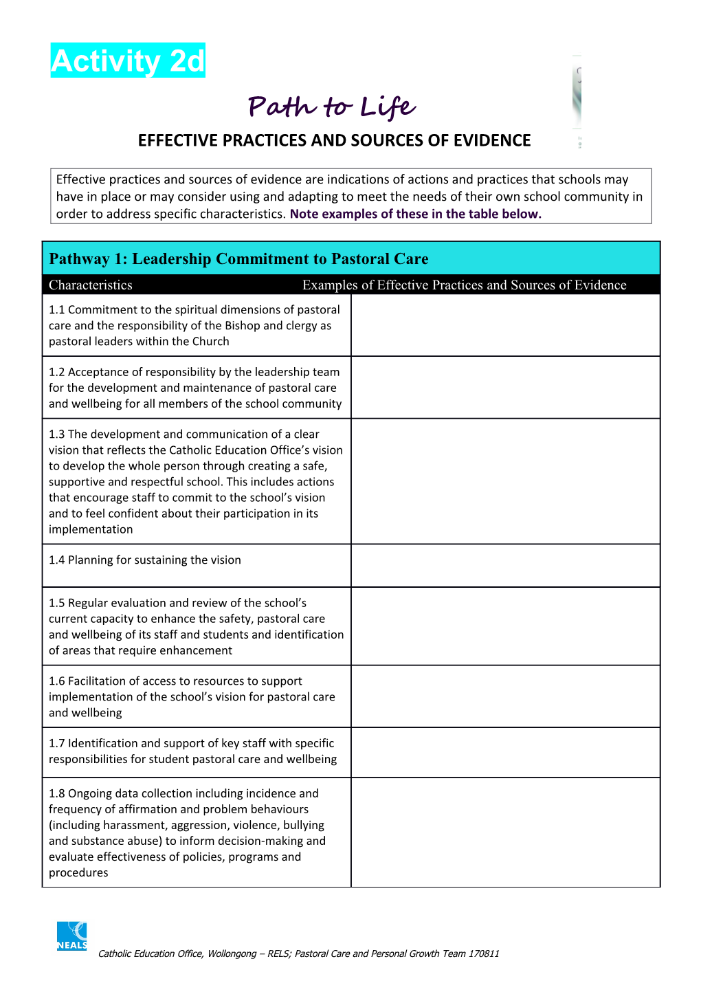 Effective Practices and Sources of Evidence