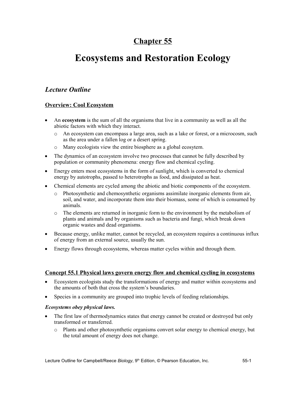 Ecosystems and Restoration Ecology