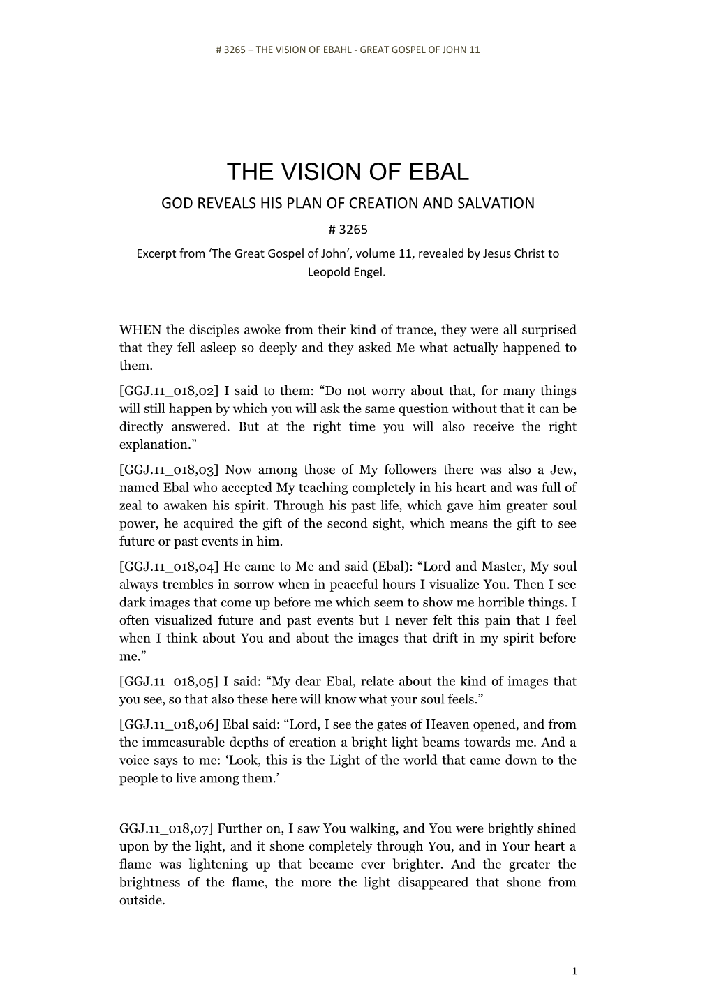 3265 the VISION of EBAHL - Great Gospel of John 11