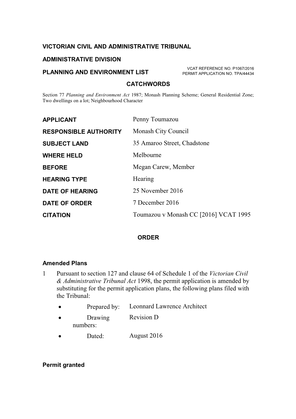 Victorian Civil and Administrative Tribunal s5