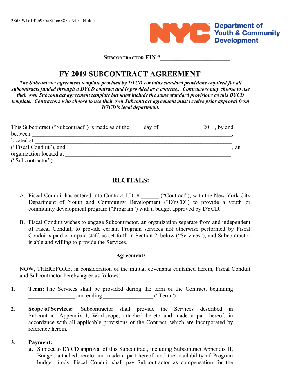 Discretionary Funds Fiscal Conduit