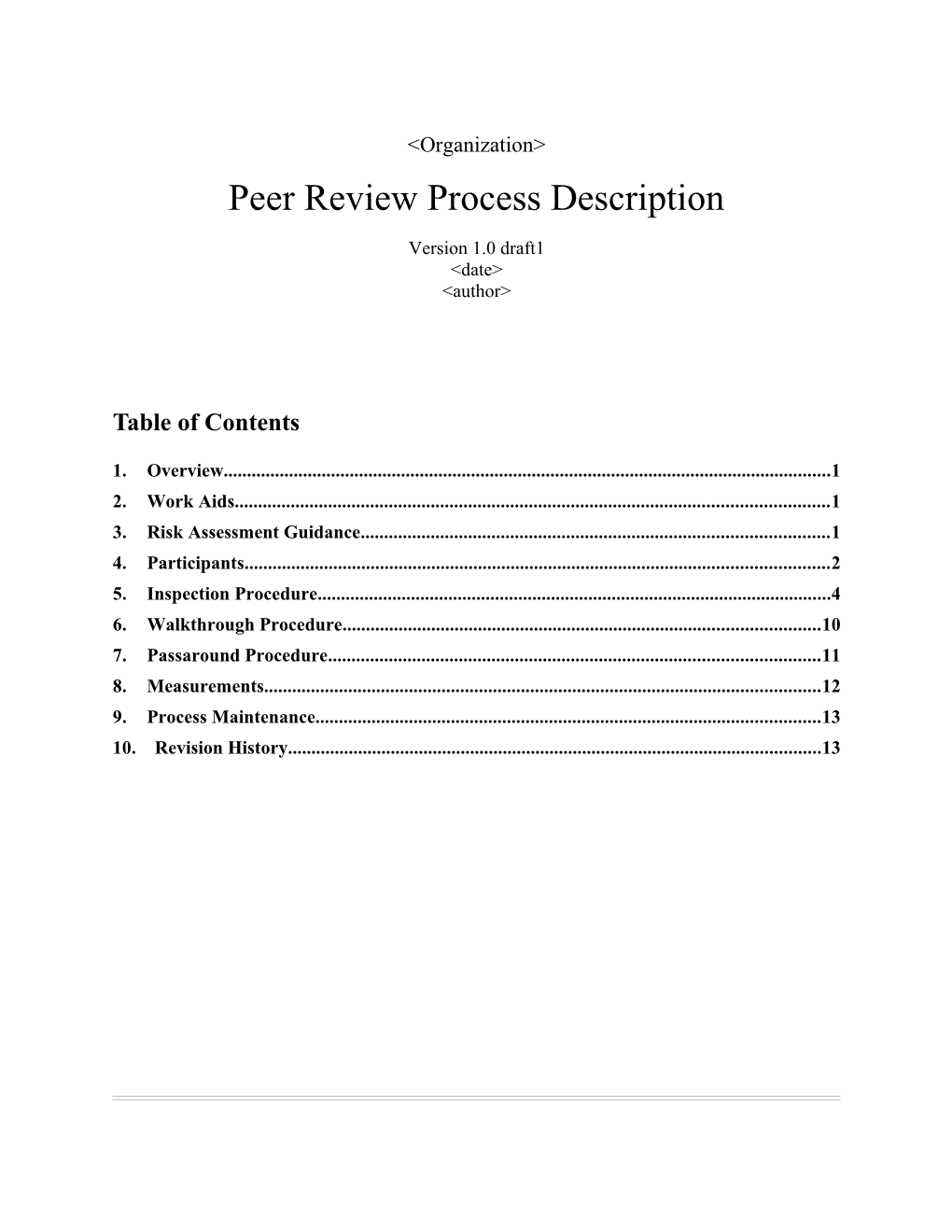 Sample Peer Review Process