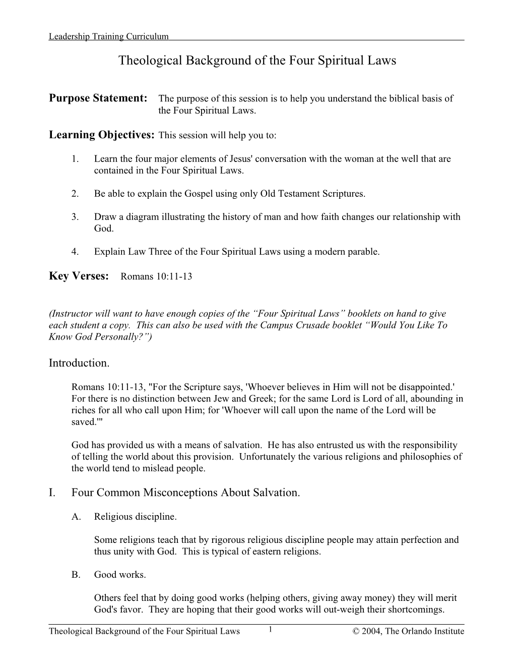 Theological Background of the Four Spiritual Laws