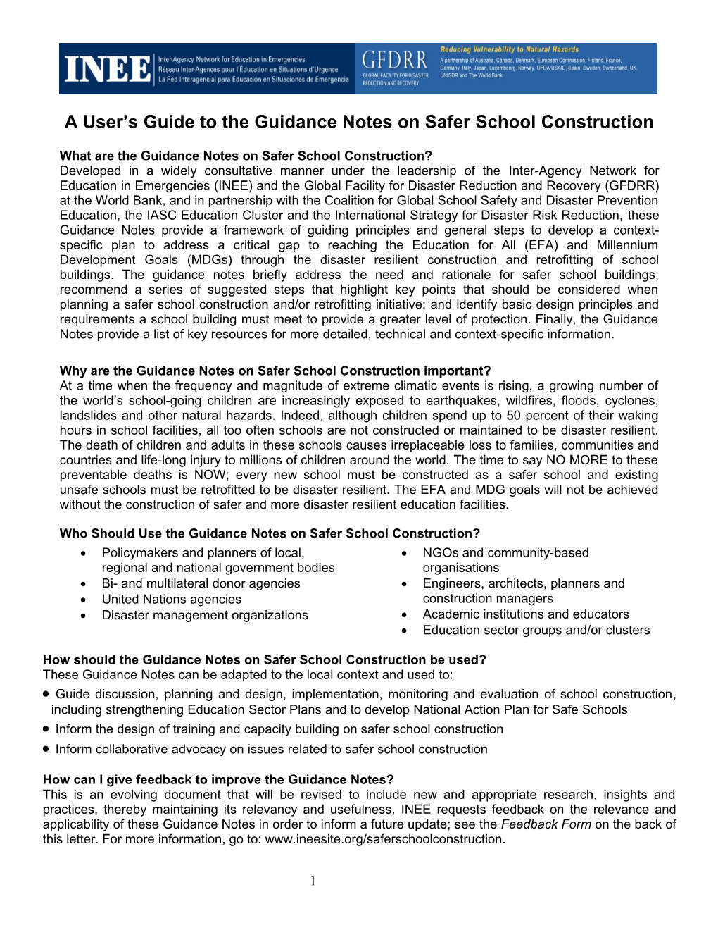 Developing INEE Guidance Notes on Teacher Compensation in Fragile States, Situations Of