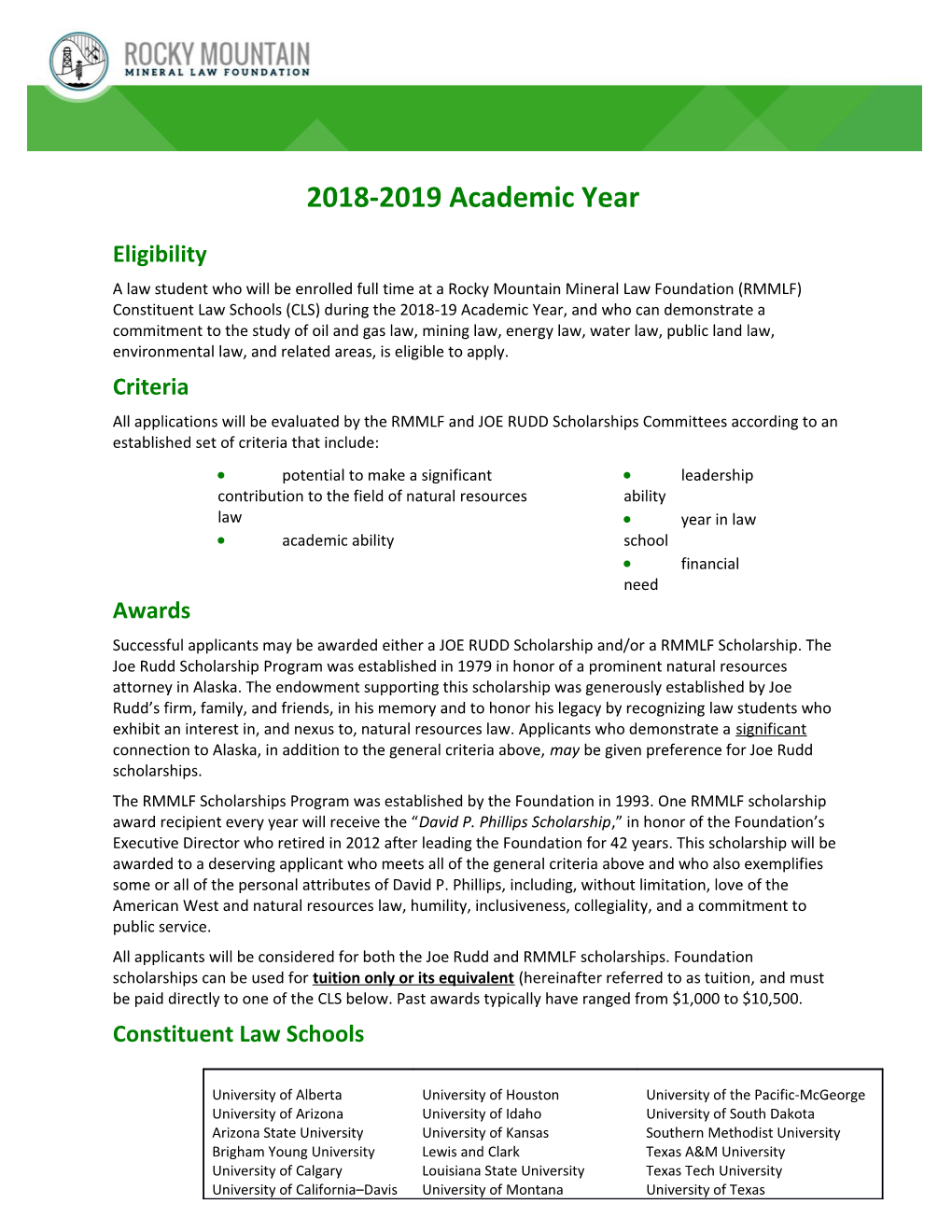 2018-2019 Academic Year