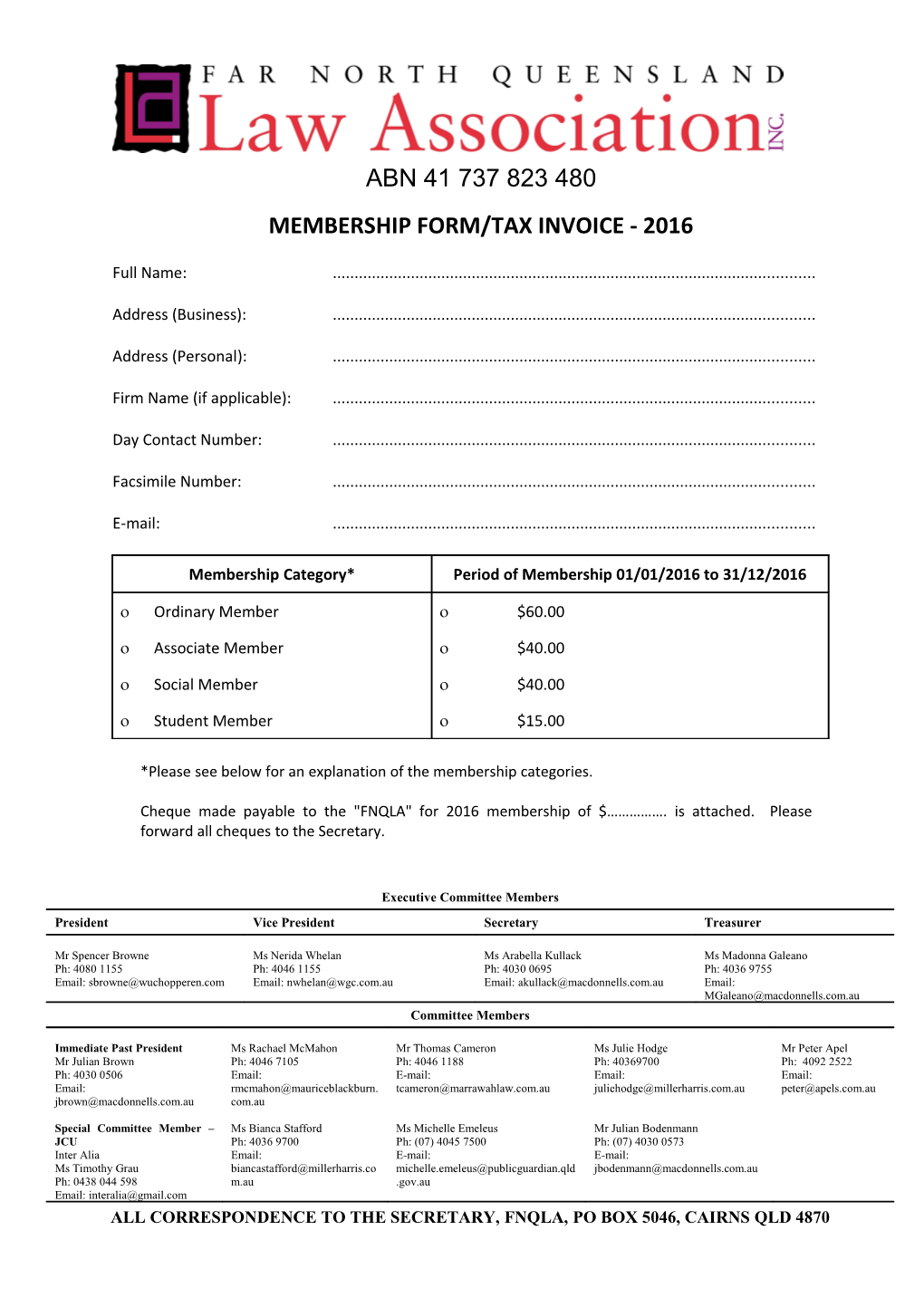 The Far North Queensland Law Association