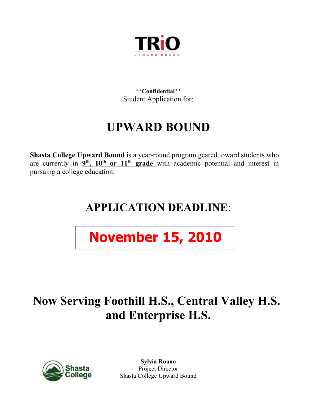 Upward Bound Application s1