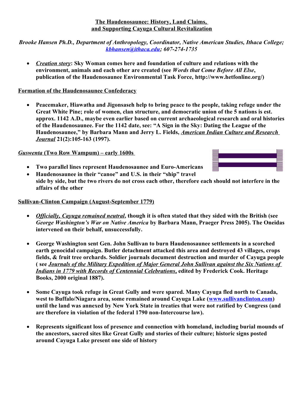 The Haudenosaunee: History, Land Claims