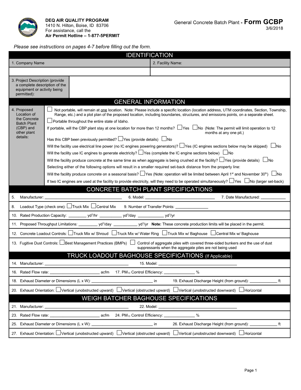 Please See Instructions on Pages4-7 Before Filling out the Form